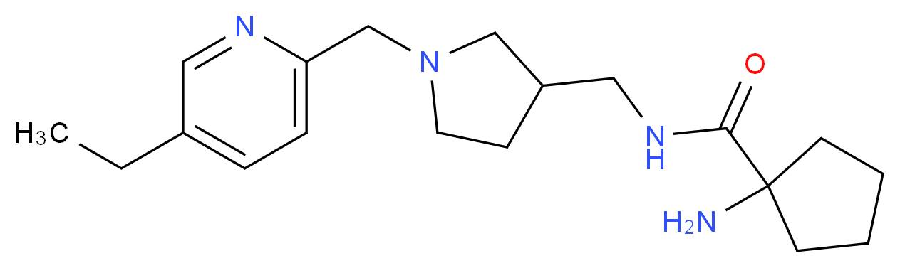 1-amino-N-({1-[(5-ethylpyridin-2-yl)methyl]pyrrolidin-3-yl}methyl)cyclopentanecarboxamide_Molecular_structure_CAS_)