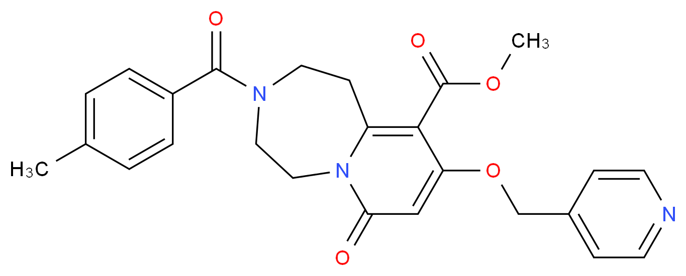 methyl 3-(4-methylbenzoyl)-7-oxo-9-(4-pyridinylmethoxy)-1,2,3,4,5,7-hexahydropyrido[1,2-d][1,4]diazepine-10-carboxylate_Molecular_structure_CAS_)