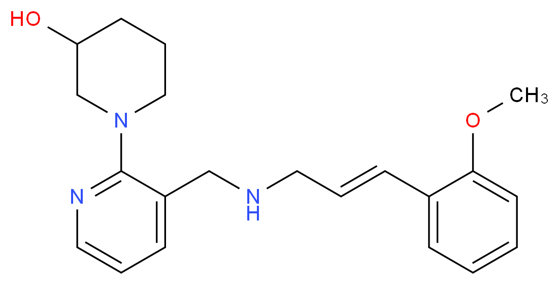 1-[3-({[(2E)-3-(2-methoxyphenyl)-2-propen-1-yl]amino}methyl)-2-pyridinyl]-3-piperidinol_Molecular_structure_CAS_)