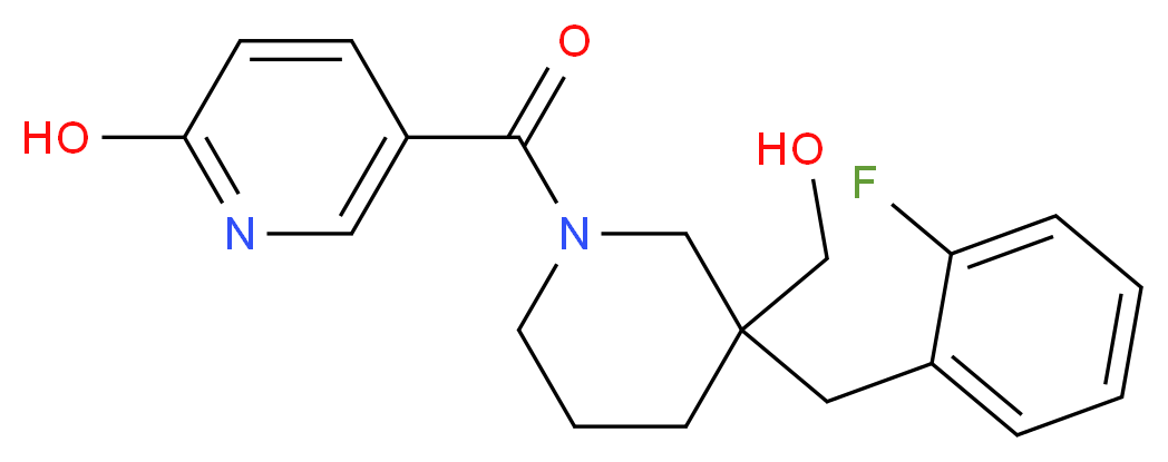 5-{[3-(2-fluorobenzyl)-3-(hydroxymethyl)-1-piperidinyl]carbonyl}-2-pyridinol_Molecular_structure_CAS_)