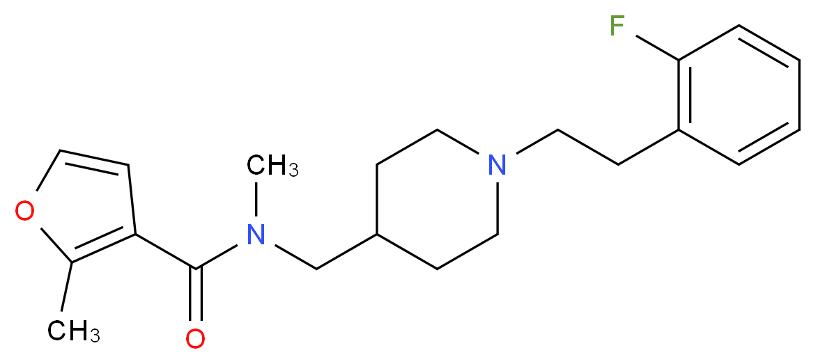 N-({1-[2-(2-fluorophenyl)ethyl]-4-piperidinyl}methyl)-N,2-dimethyl-3-furamide_Molecular_structure_CAS_)