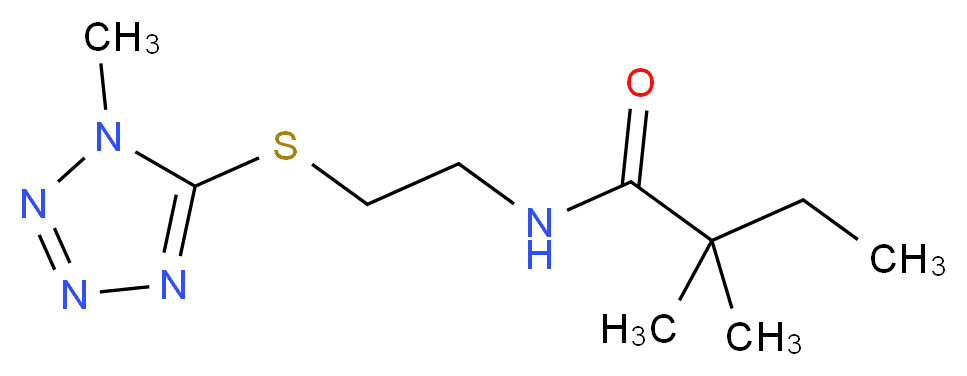 2,2-dimethyl-N-{2-[(1-methyl-1H-tetrazol-5-yl)thio]ethyl}butanamide_Molecular_structure_CAS_)
