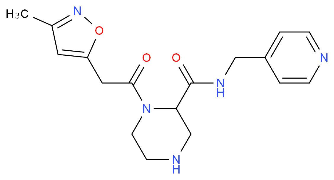 1-[(3-methyl-5-isoxazolyl)acetyl]-N-(4-pyridinylmethyl)-2-piperazinecarboxamide_Molecular_structure_CAS_)