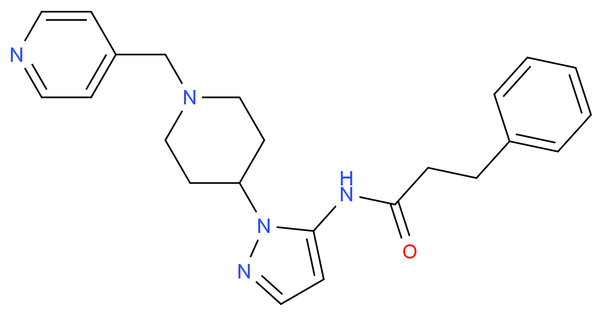 3-phenyl-N-{1-[1-(4-pyridinylmethyl)-4-piperidinyl]-1H-pyrazol-5-yl}propanamide_Molecular_structure_CAS_)
