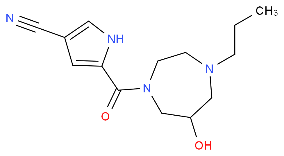 5-[(6-hydroxy-4-propyl-1,4-diazepan-1-yl)carbonyl]-1H-pyrrole-3-carbonitrile_Molecular_structure_CAS_)