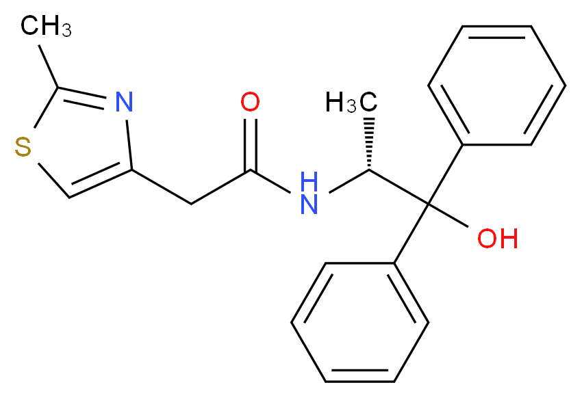 N-[(1R)-2-hydroxy-1-methyl-2,2-diphenylethyl]-2-(2-methyl-1,3-thiazol-4-yl)acetamide_Molecular_structure_CAS_)