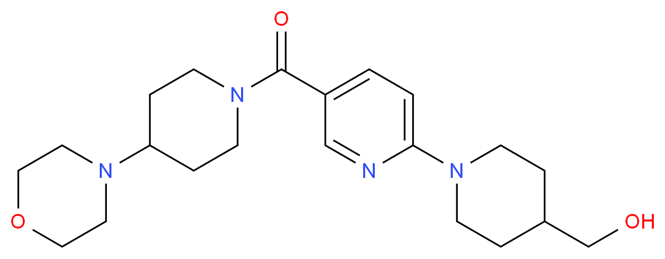 (1-{5-[(4-morpholin-4-ylpiperidin-1-yl)carbonyl]pyridin-2-yl}piperidin-4-yl)methanol_Molecular_structure_CAS_)