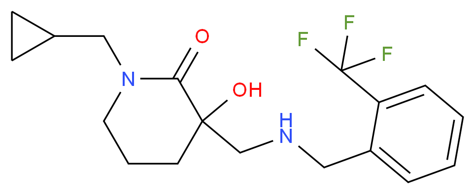 1-(cyclopropylmethyl)-3-hydroxy-3-({[2-(trifluoromethyl)benzyl]amino}methyl)-2-piperidinone_Molecular_structure_CAS_)