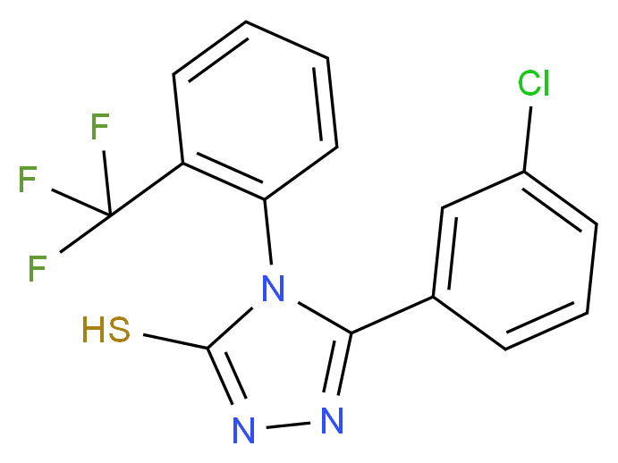 5-(3-Chloro-phenyl)-4-(2-trifluoromethyl-phenyl)-4H-[1,2,4]triazole-3-thiol_Molecular_structure_CAS_)
