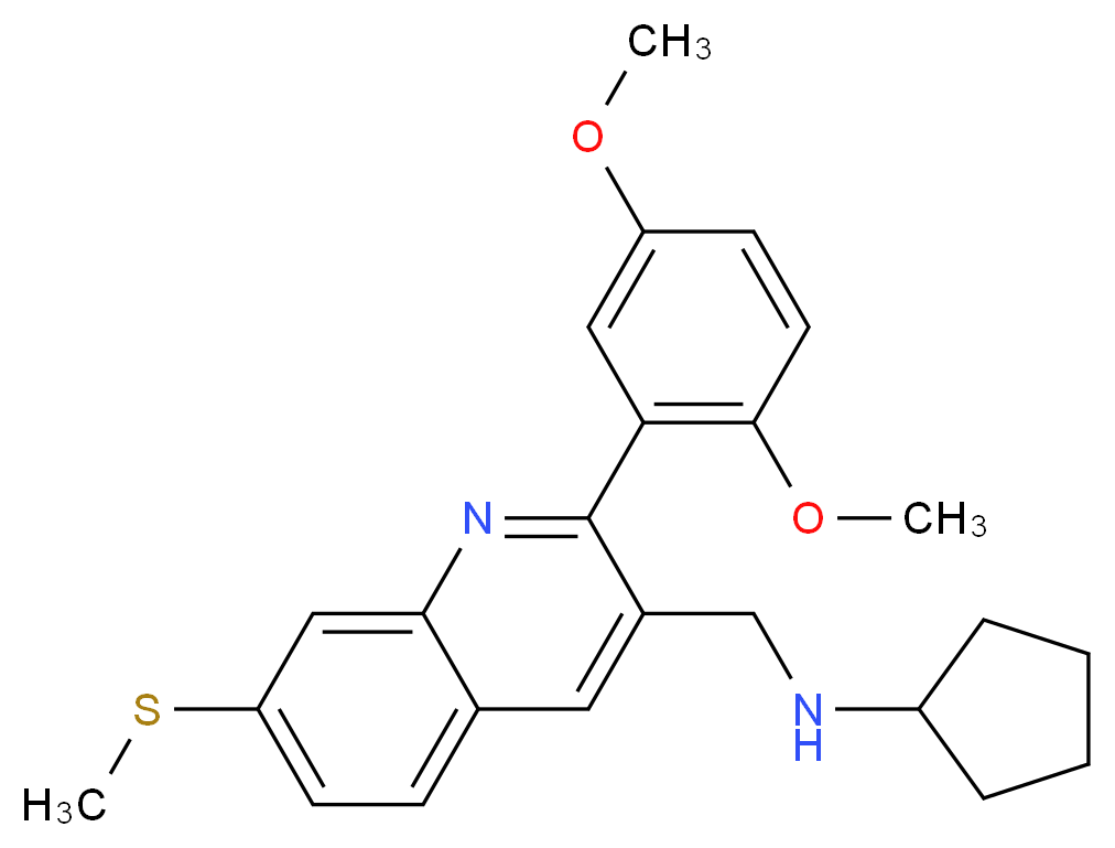 N-{[2-(2,5-dimethoxyphenyl)-7-(methylthio)-3-quinolinyl]methyl}cyclopentanamine_Molecular_structure_CAS_)