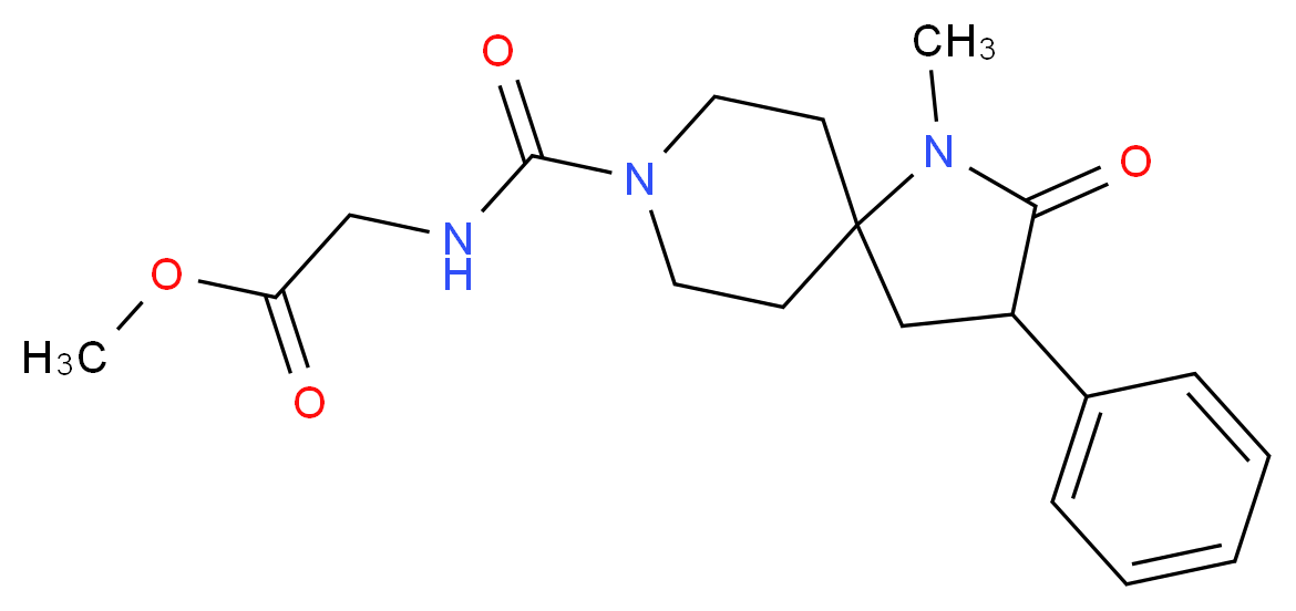 methyl N-[(1-methyl-2-oxo-3-phenyl-1,8-diazaspiro[4.5]dec-8-yl)carbonyl]glycinate_Molecular_structure_CAS_)