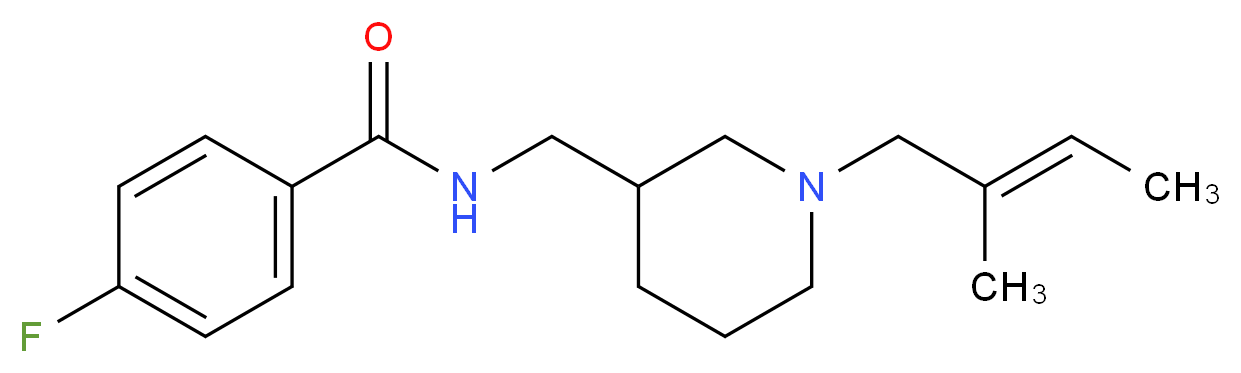 4-fluoro-N-({1-[(2E)-2-methyl-2-buten-1-yl]-3-piperidinyl}methyl)benzamide_Molecular_structure_CAS_)