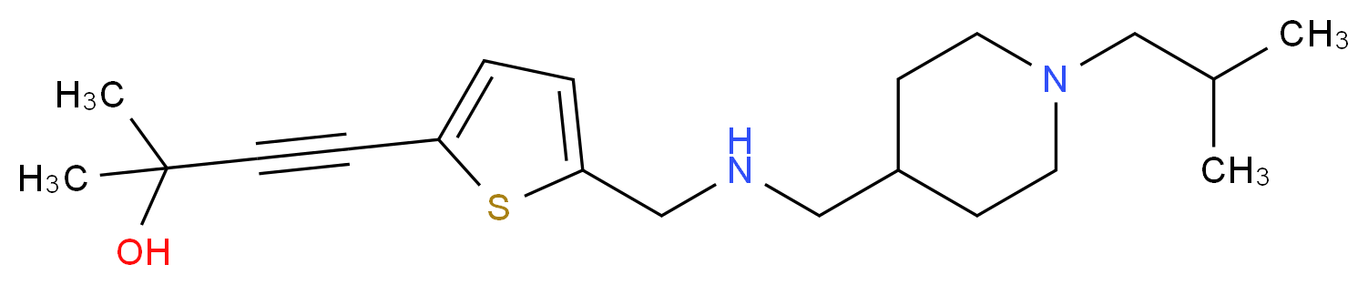 4-[5-({[(1-isobutyl-4-piperidinyl)methyl]amino}methyl)-2-thienyl]-2-methyl-3-butyn-2-ol_Molecular_structure_CAS_)