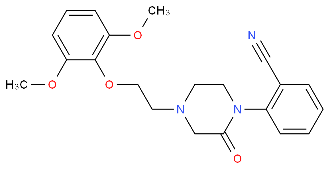 2-{4-[2-(2,6-dimethoxyphenoxy)ethyl]-2-oxo-1-piperazinyl}benzonitrile_Molecular_structure_CAS_)