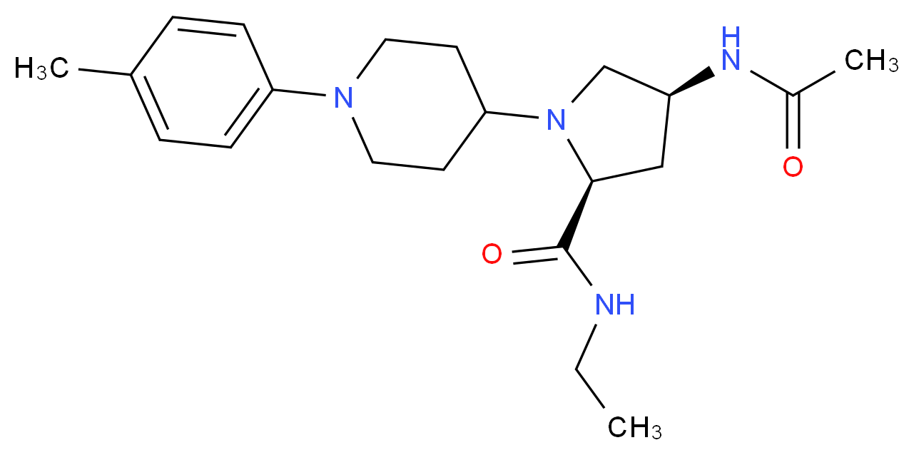 (4S)-4-(acetylamino)-N-ethyl-1-[1-(4-methylphenyl)piperidin-4-yl]-L-prolinamide_Molecular_structure_CAS_)