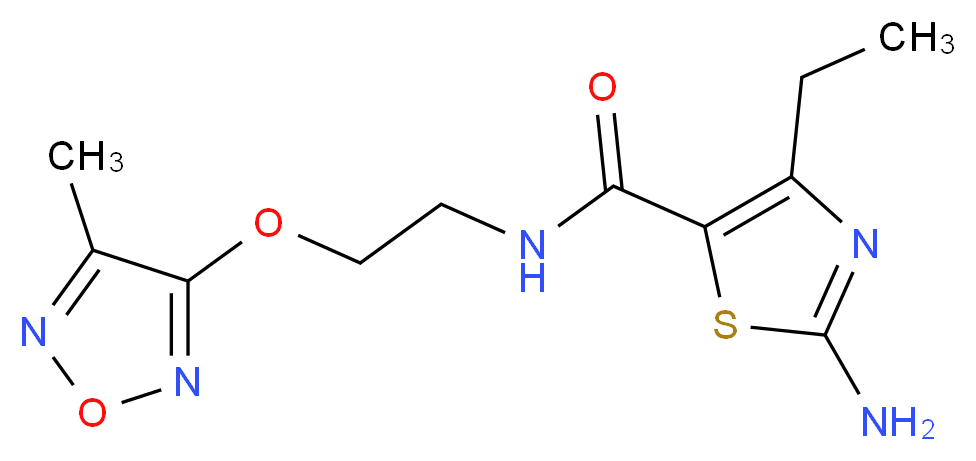 2-amino-4-ethyl-N-{2-[(4-methyl-1,2,5-oxadiazol-3-yl)oxy]ethyl}-1,3-thiazole-5-carboxamide_Molecular_structure_CAS_)