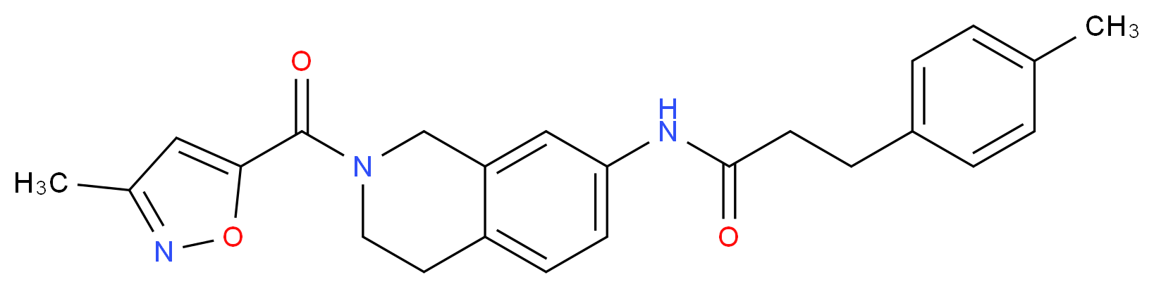 N-{2-[(3-methylisoxazol-5-yl)carbonyl]-1,2,3,4-tetrahydroisoquinolin-7-yl}-3-(4-methylphenyl)propanamide_Molecular_structure_CAS_)