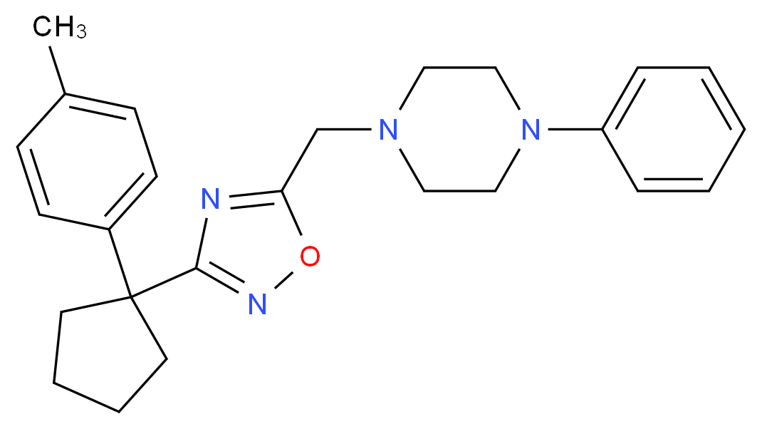 1-({3-[1-(4-methylphenyl)cyclopentyl]-1,2,4-oxadiazol-5-yl}methyl)-4-phenylpiperazine_Molecular_structure_CAS_)