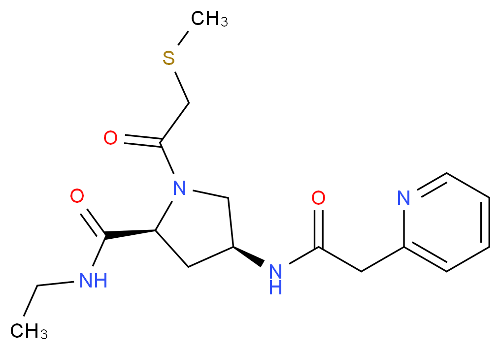(4S)-N-ethyl-1-[(methylthio)acetyl]-4-[(pyridin-2-ylacetyl)amino]-L-prolinamide_Molecular_structure_CAS_)