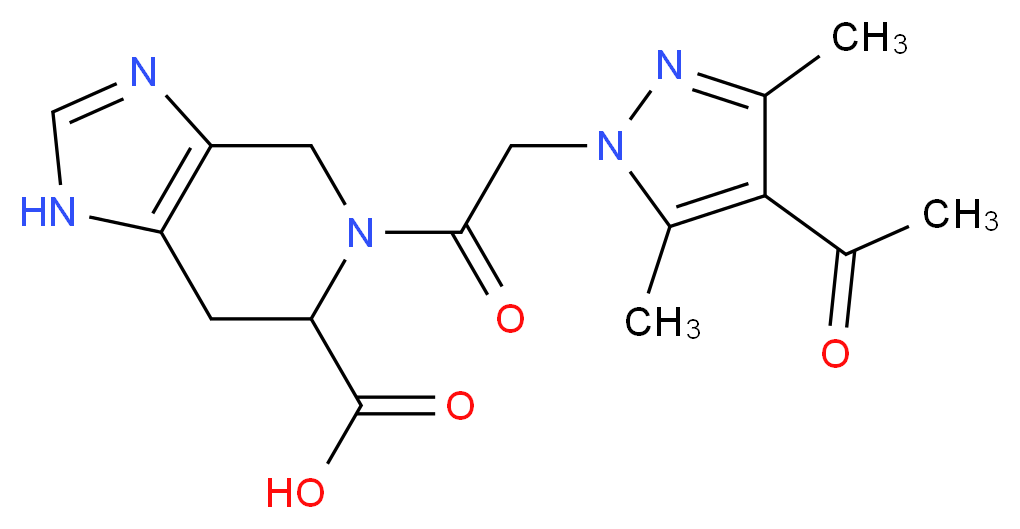 5-[(4-acetyl-3,5-dimethyl-1H-pyrazol-1-yl)acetyl]-4,5,6,7-tetrahydro-1H-imidazo[4,5-c]pyridine-6-carboxylic acid_Molecular_structure_CAS_)