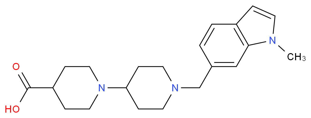 1'-[(1-methyl-1H-indol-6-yl)methyl]-1,4'-bipiperidine-4-carboxylic acid_Molecular_structure_CAS_)