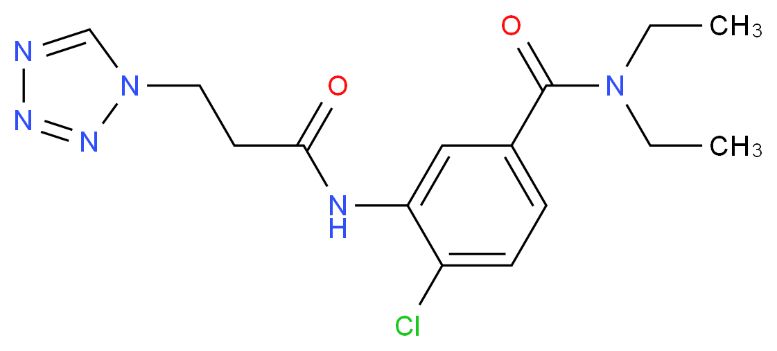 4-chloro-N,N-diethyl-3-{[3-(1H-tetrazol-1-yl)propanoyl]amino}benzamide_Molecular_structure_CAS_)