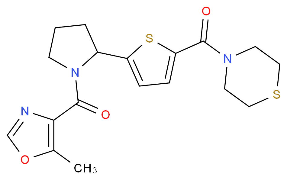 4-[(5-{1-[(5-methyl-1,3-oxazol-4-yl)carbonyl]-2-pyrrolidinyl}-2-thienyl)carbonyl]thiomorpholine_Molecular_structure_CAS_)