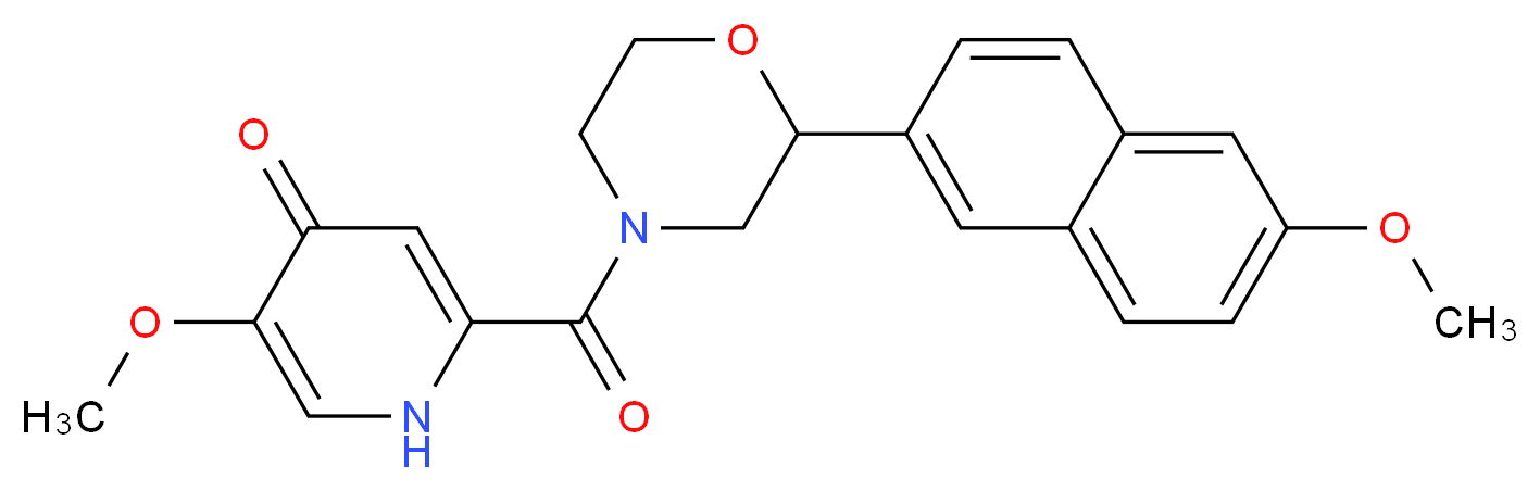 5-methoxy-2-{[2-(6-methoxy-2-naphthyl)morpholin-4-yl]carbonyl}pyridin-4(1H)-one_Molecular_structure_CAS_)