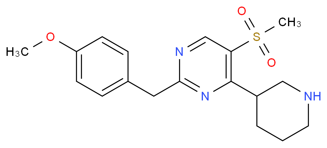 2-(4-methoxybenzyl)-5-(methylsulfonyl)-4-piperidin-3-ylpyrimidine_Molecular_structure_CAS_)