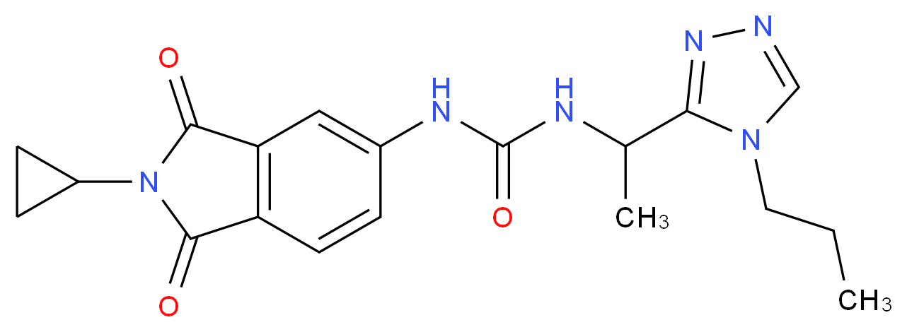 N-(2-cyclopropyl-1,3-dioxo-2,3-dihydro-1H-isoindol-5-yl)-N'-[1-(4-propyl-4H-1,2,4-triazol-3-yl)ethyl]urea_Molecular_structure_CAS_)
