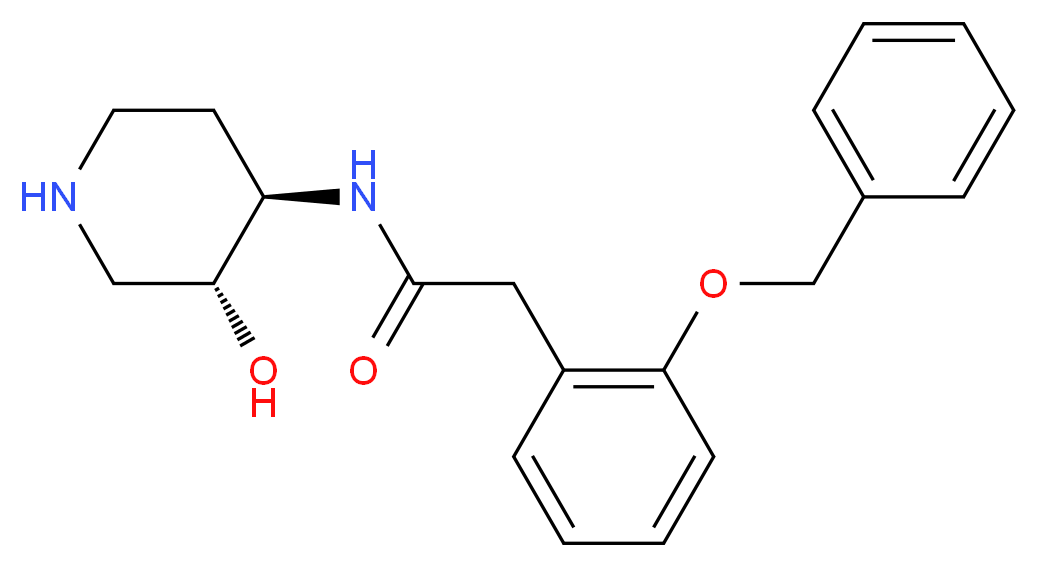 2-[2-(benzyloxy)phenyl]-N-[(3R*,4R*)-3-hydroxypiperidin-4-yl]acetamide_Molecular_structure_CAS_)