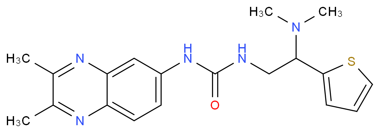 N-[2-(dimethylamino)-2-(2-thienyl)ethyl]-N'-(2,3-dimethylquinoxalin-6-yl)urea_Molecular_structure_CAS_)