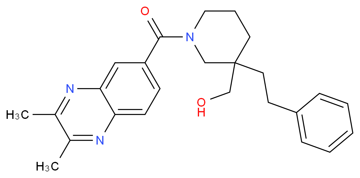 [1-[(2,3-dimethyl-6-quinoxalinyl)carbonyl]-3-(2-phenylethyl)-3-piperidinyl]methanol_Molecular_structure_CAS_)