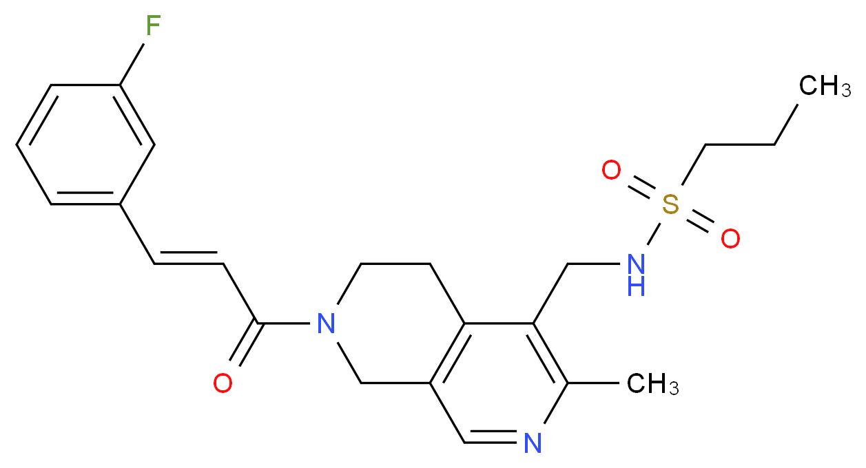 N-({7-[(2E)-3-(3-fluorophenyl)-2-propenoyl]-3-methyl-5,6,7,8-tetrahydro-2,7-naphthyridin-4-yl}methyl)-1-propanesulfonamide_Molecular_structure_CAS_)