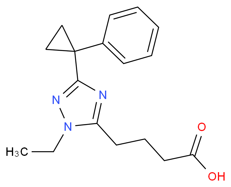 4-[1-ethyl-3-(1-phenylcyclopropyl)-1H-1,2,4-triazol-5-yl]butanoic acid_Molecular_structure_CAS_)