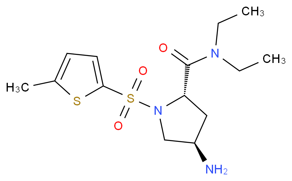 (4R)-4-amino-N,N-diethyl-1-[(5-methyl-2-thienyl)sulfonyl]-L-prolinamide_Molecular_structure_CAS_)