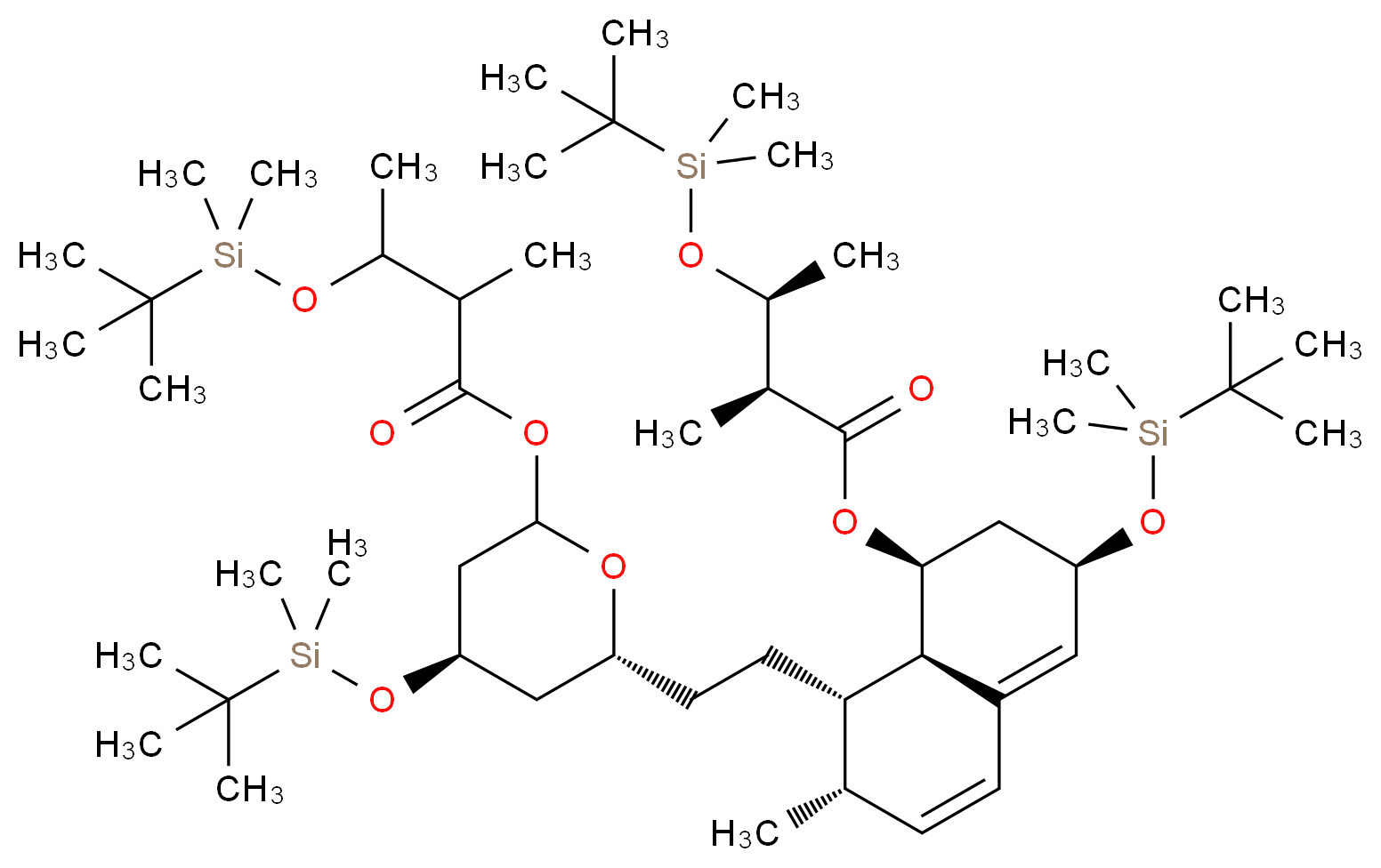 6-(2-Methyl-3-hydroxy-oxobutyl) 3''-Hydroxy Pravastatin Lactone Tetra(tert-Butyldimethylsilyl) Ether_Molecular_structure_CAS_)