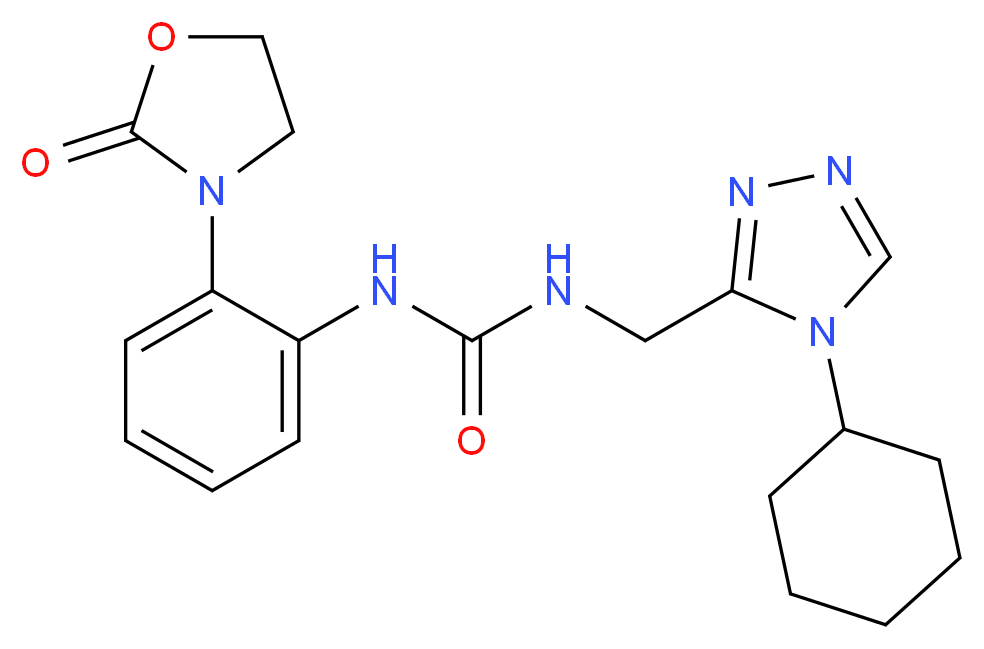 N-[(4-cyclohexyl-4H-1,2,4-triazol-3-yl)methyl]-N'-[2-(2-oxo-1,3-oxazolidin-3-yl)phenyl]urea_Molecular_structure_CAS_)