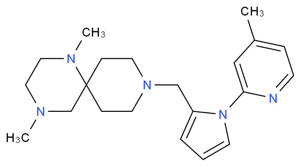 1,4-dimethyl-9-{[1-(4-methylpyridin-2-yl)-1H-pyrrol-2-yl]methyl}-1,4,9-triazaspiro[5.5]undecane_Molecular_structure_CAS_)