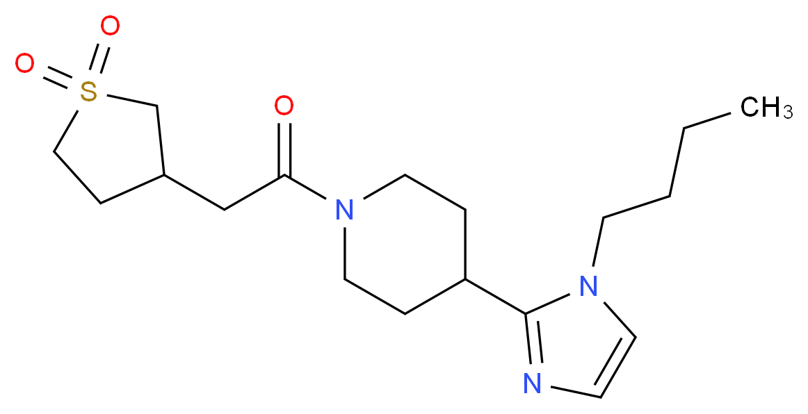 4-(1-butyl-1H-imidazol-2-yl)-1-[(1,1-dioxidotetrahydro-3-thienyl)acetyl]piperidine_Molecular_structure_CAS_)