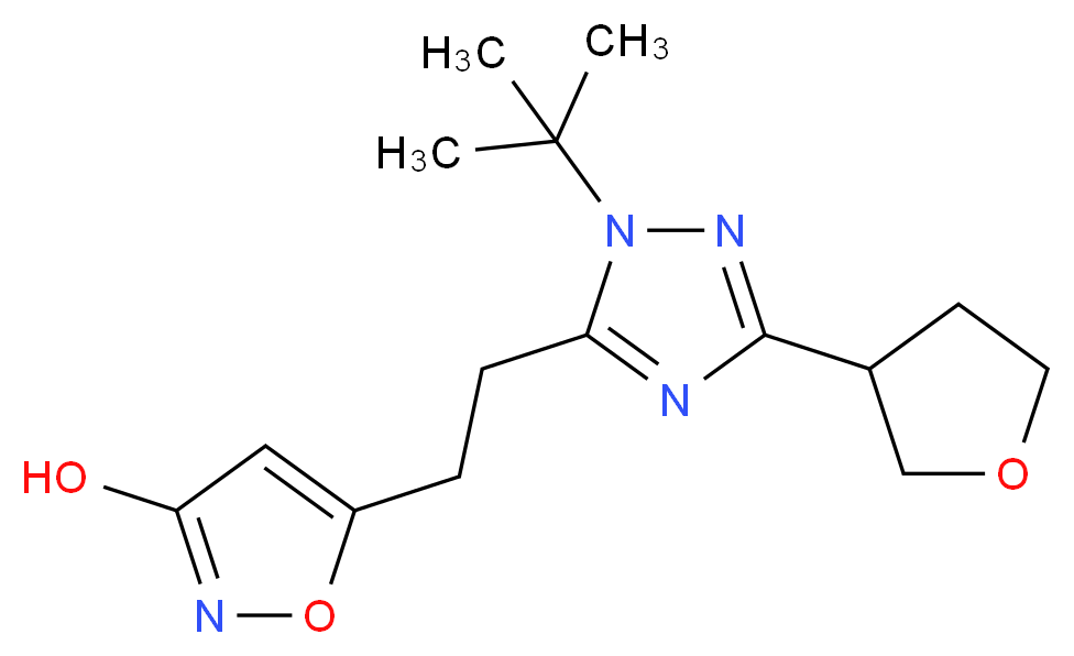 5-{2-[1-tert-butyl-3-(tetrahydrofuran-3-yl)-1H-1,2,4-triazol-5-yl]ethyl}isoxazol-3-ol_Molecular_structure_CAS_)