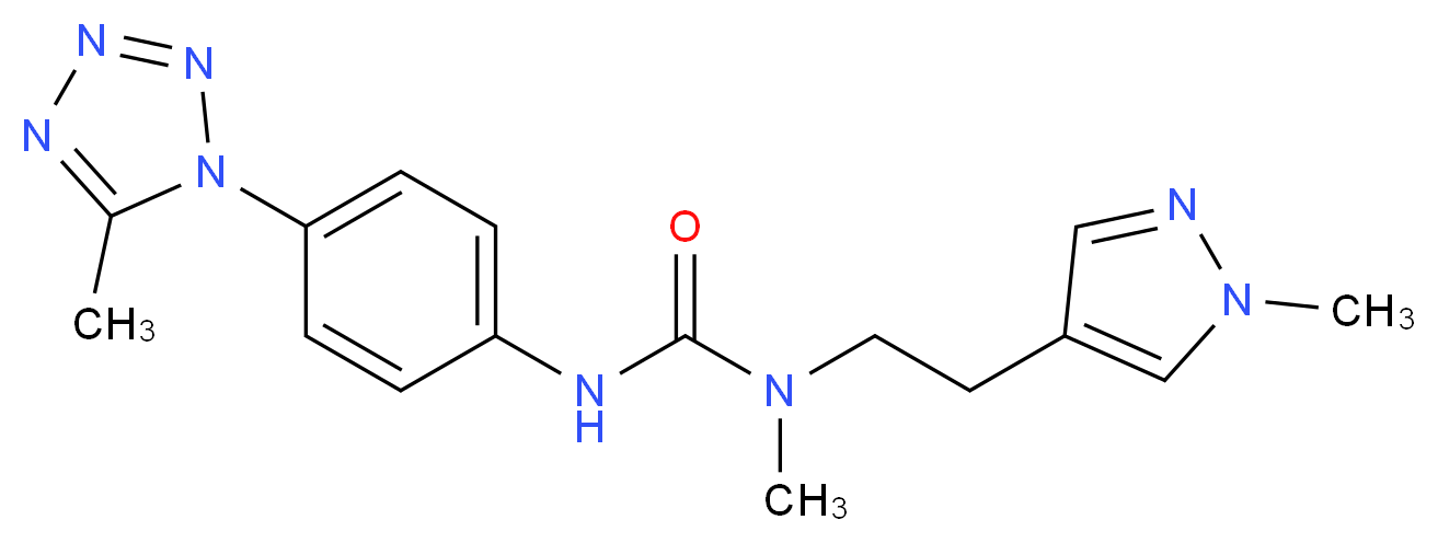 N-methyl-N-[2-(1-methyl-1H-pyrazol-4-yl)ethyl]-N'-[4-(5-methyl-1H-tetrazol-1-yl)phenyl]urea_Molecular_structure_CAS_)