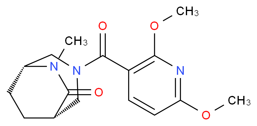 (1S*,5R*)-3-[(2,6-dimethoxy-3-pyridinyl)carbonyl]-6-methyl-3,6-diazabicyclo[3.2.2]nonan-7-one_Molecular_structure_CAS_)