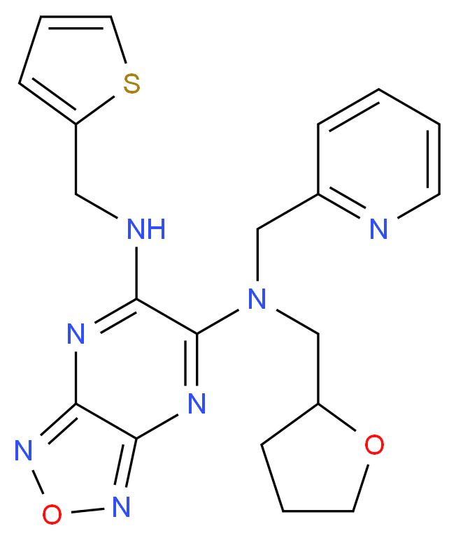 N-(2-pyridinylmethyl)-N-(tetrahydro-2-furanylmethyl)-N'-(2-thienylmethyl)[1,2,5]oxadiazolo[3,4-b]pyrazine-5,6-diamine_Molecular_structure_CAS_)