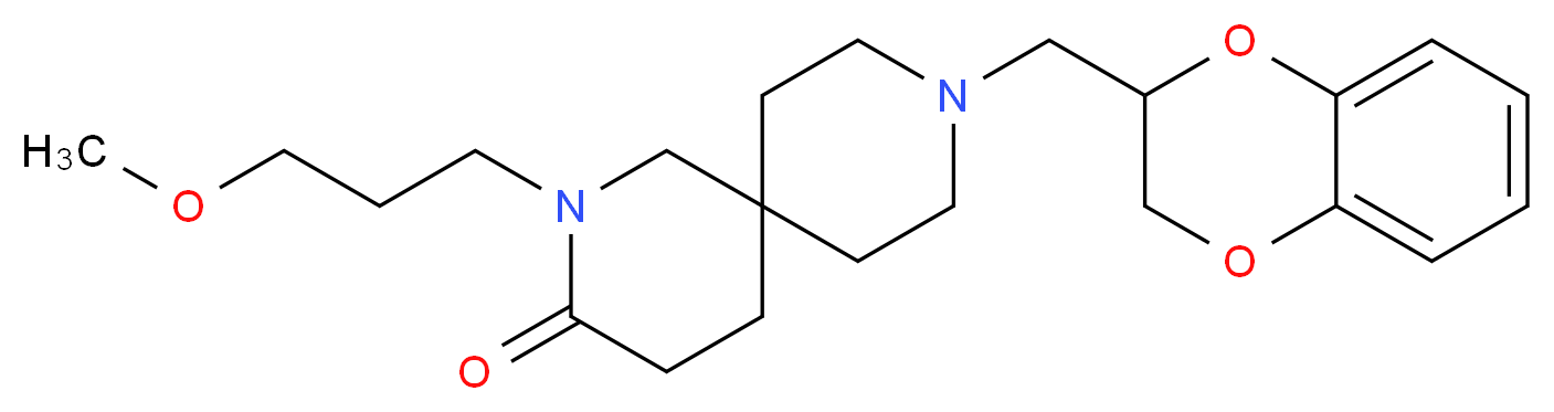9-(2,3-dihydro-1,4-benzodioxin-2-ylmethyl)-2-(3-methoxypropyl)-2,9-diazaspiro[5.5]undecan-3-one_Molecular_structure_CAS_)