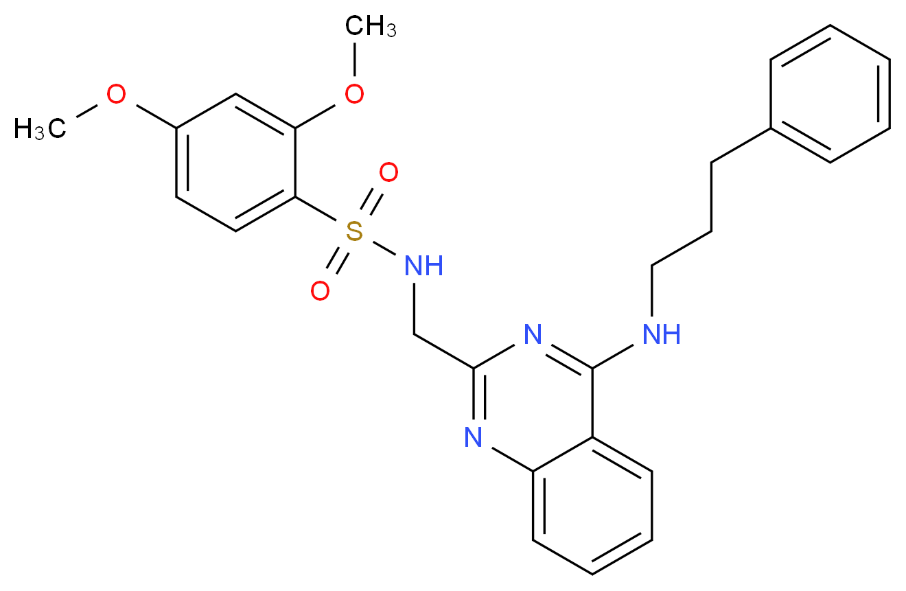2,4-dimethoxy-N-({4-[(3-phenylpropyl)amino]-2-quinazolinyl}methyl)benzenesulfonamide_Molecular_structure_CAS_)