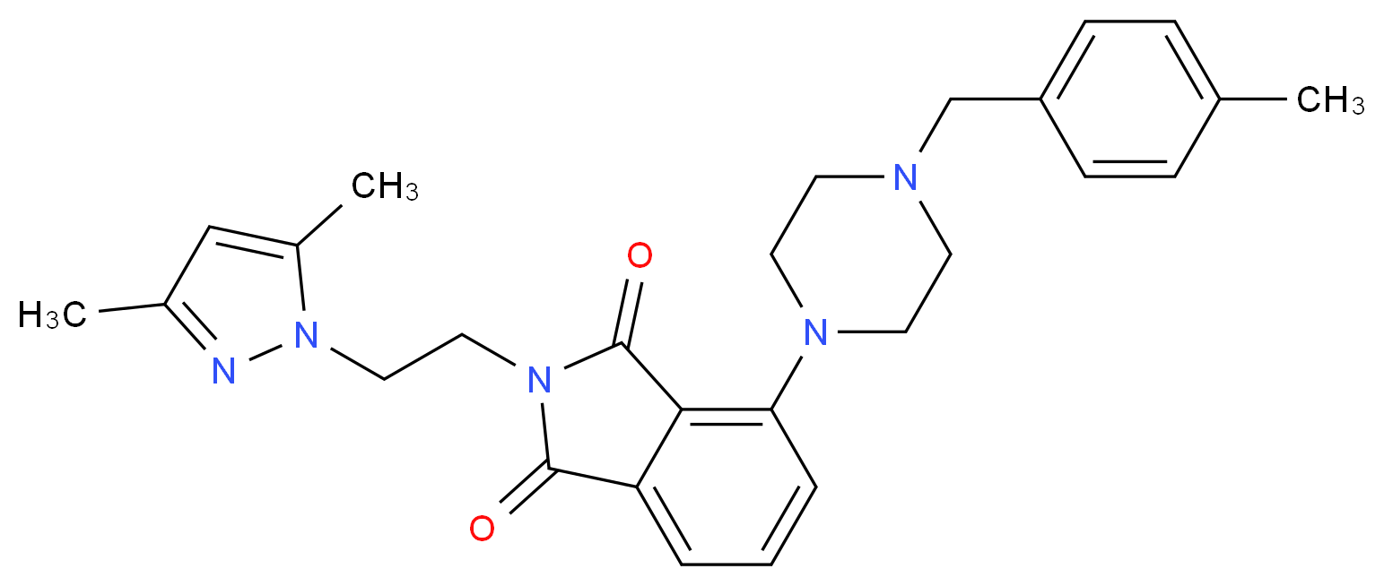 2-[2-(3,5-dimethyl-1H-pyrazol-1-yl)ethyl]-4-[4-(4-methylbenzyl)-1-piperazinyl]-1H-isoindole-1,3(2H)-dione_Molecular_structure_CAS_)