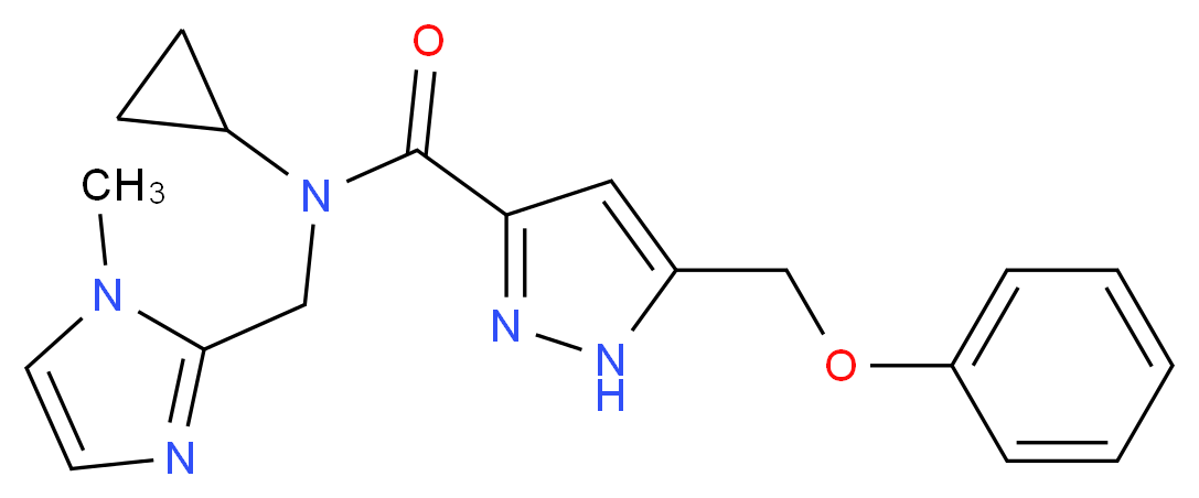 N-cyclopropyl-N-[(1-methyl-1H-imidazol-2-yl)methyl]-5-(phenoxymethyl)-1H-pyrazole-3-carboxamide_Molecular_structure_CAS_)