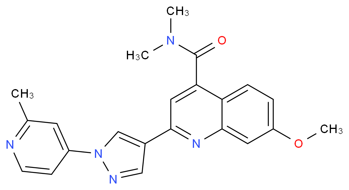 7-methoxy-N,N-dimethyl-2-[1-(2-methylpyridin-4-yl)-1H-pyrazol-4-yl]quinoline-4-carboxamide_Molecular_structure_CAS_)
