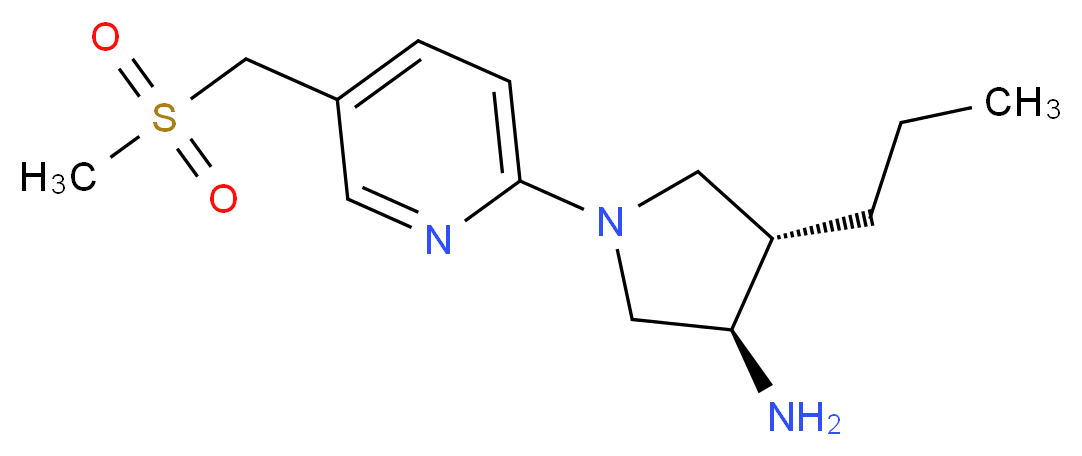 (3R*,4S*)-1-{5-[(methylsulfonyl)methyl]-2-pyridinyl}-4-propyl-3-pyrrolidinamine_Molecular_structure_CAS_)